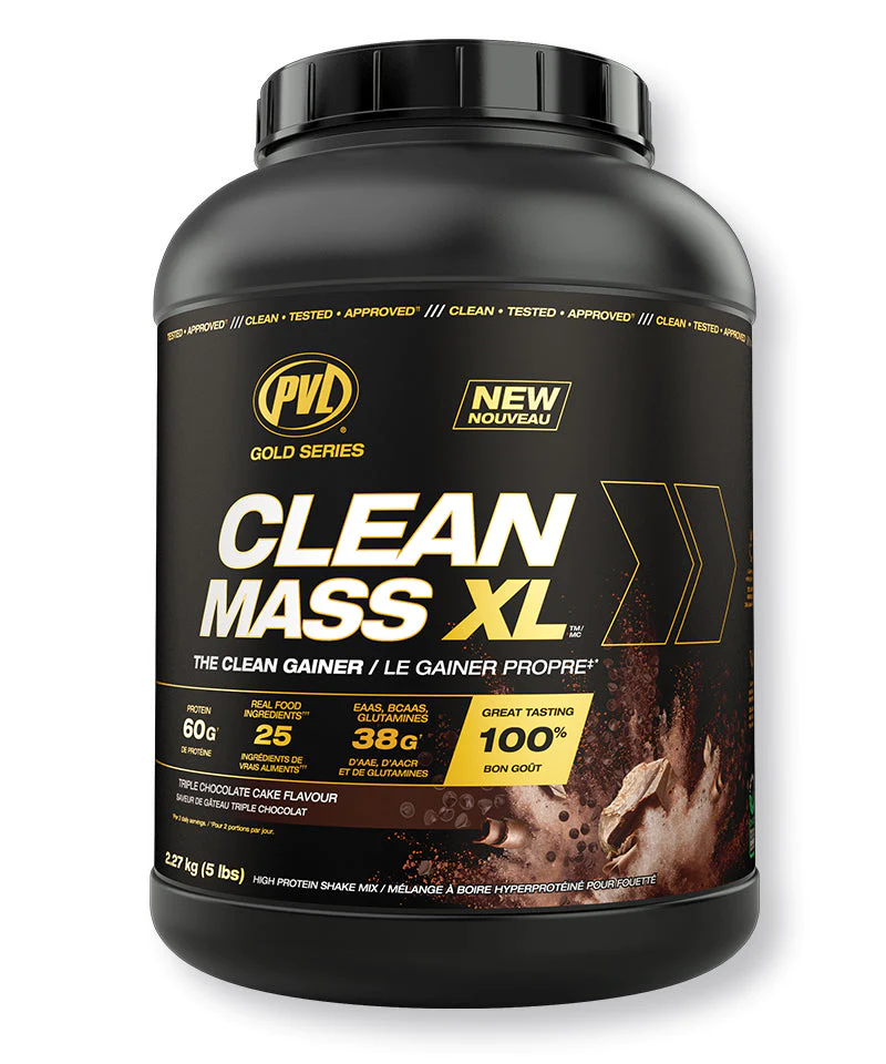 PVL CLEAN MASS XL 5 lbs (เมื่อซื้อ PVL Clean Mass XL 5 ปอนด์ ทุก 2 ขวด (คละรสได้) รับฟรี!! Mutant Creakong CX8 1 ขวด)