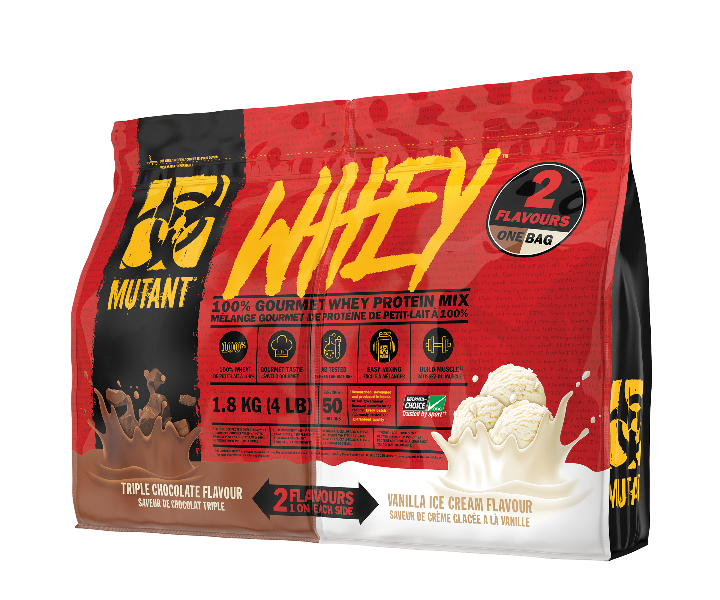 Mutant Whey 1800 g./4 lb Dual Chambers